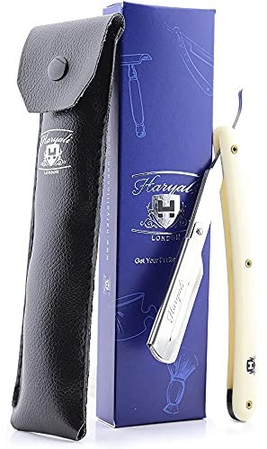 Haryali London Mens Professional Barber Single Edge Cut Throat Razor Beard and Mustache Manual Shaving Straight Razor for Perfect Shave