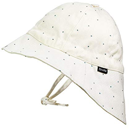 Elodie Details Sonnenhut für Babys, Kleinkinder und Kinder mit breiter Krempe und Nackenschutz, aus zertifizierter Oeko-Tex Baumwolle mit UV Sonnenschutz, Tender Blue Dew, 6-12 Monate