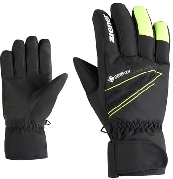 Ziener Herren Gunar Ski-Handschuhe/Wintersport | wasserdicht atmungsaktiv warm Gore-Tex, Black.Poison Yellow, 9,5