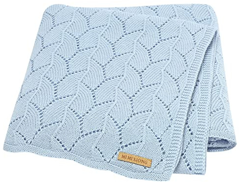LAWKUL Cellular Blanket Baby Cotton Knitted for Newborn Boy Girls Toddler