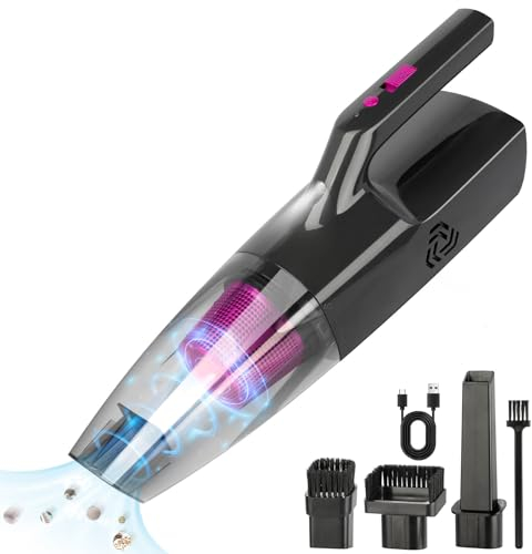 Sendowtek Aspirateur à Main sans Fil 9000Pa, Aspirateur Voiture Puissant avec Filtre HEPA Lavable et LED, Aspirateur de Table Sec et Humide pour Table Maison Voiture