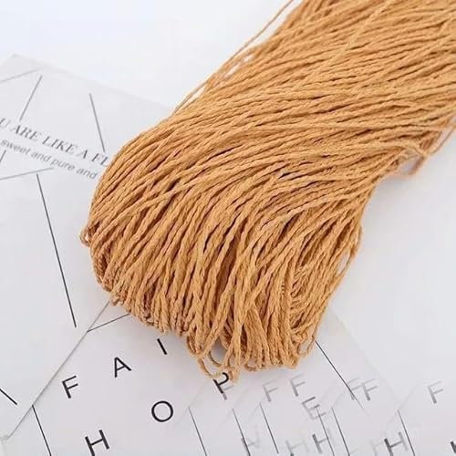 Cinta de papel de rafia, hilo de rafia de cuerda de paja de papel Natural de verano para sombreros de punto de ganchillo DIY, bolsos, carteras, cestas