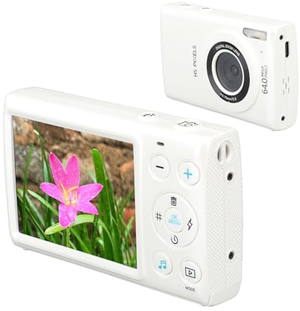 Fotocamera Digitale Tascabile 4K per Fotografia, Fotocamera Compatta Inquadra e Scatta da 64 MP con Schermo da 2,8 Pollici, Zoom 18X Messa a Fuoco Automatica Piccola Videocamera