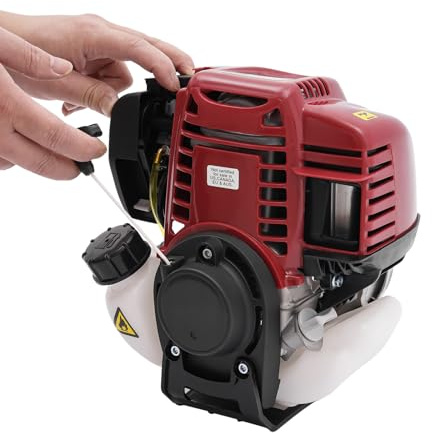 CheriMuMu 4-Stroke Gas Engine, 37.7CC 1 kW Pull Start Gasoline Engine Motor, 6500 RPM Single Cylinder Air-Cooled Petrol Engine, Small Engine for Small Garden Machinery, Ground Drilling, Lawnmowers