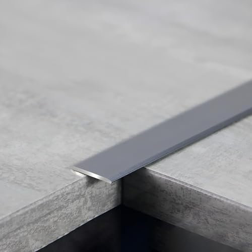 Raouoae Übergangsprofil Aluminiumlegierung Selbstklebend Abdeckleisten Für Laminat 3 * 90cm Hochwertige Abschlussprofile Und Boden Übergangsschienen(Gray,W:10MM)
