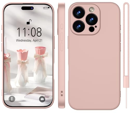 WXX für iPhone 16 Pro Hülle Silikon Case 6.3'' Rosa | Handyhülle für iPhone 16 Pro Dünn Slim mit Microfiber,Kratzfeste Rundumschutz Case Hülle