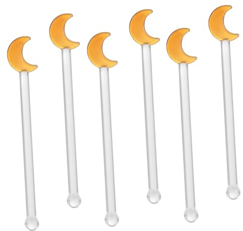 MAGICLULU 6pcs Glass Cocktail Stirrers Sticks for Martini Skewers Beverage Rod Smooth Round for Family