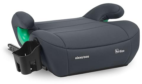 KikkaBoo i-Pop Kindersitzerhöhung Auto Kinder, i-Size, Isofix, 22-36 kg, Gruppe 3, 7-12 Jahre, Autositz Sitzerhöhung, Grau