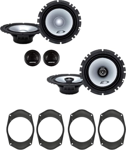 Kit 6 Casse ALPINE SXE-1750S + SXE-1725S per Jeep Renegade con 2 Supporti Anteriori e 2 Supporti Posteriori