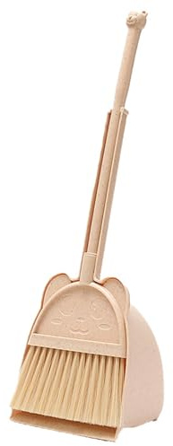 Mini Escoba con Polvo para niños, Escoba para niños y Set de Espuma, Juego de Juguetes de Limpieza para , pequeños Beige