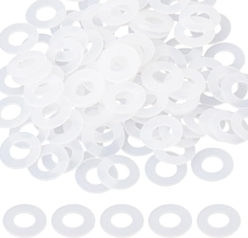 CREATCABIN 100 rondella Piatta in Gomma Rondella in Nylon Trasparente 12mm Diametro Esterno 5.5mm Diametro Interno 1mm Spessore Cuscinetti Antivibranti Guarnizione Tenuta Distanziali Ricambio