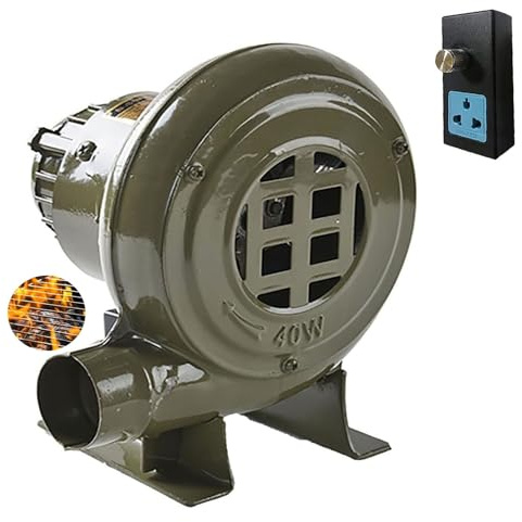 JOUFNING Souffleur Électrique pour Barbecue, Ventilateur Centrifuge 220 V pour Barbecue, Souffleur d'air Professionnel Compact Et Économe en Énergie, Excitateur De Flammes(150W)
