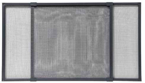 TIENDA EURASIA – Mosquitera Ventana | Extensible | Marco de Aluminio y Malla de Fibra de Vidrio | Color Gris | Medidas de 70-130 cm x 50 cm alto | Adaptable a Todos los Marcos