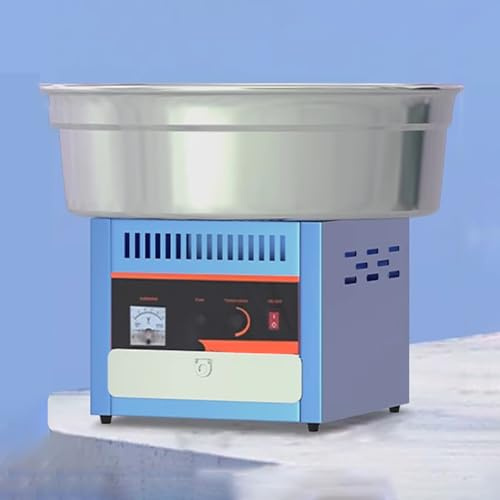 TT-YEC Máquina De Algodón De Algodón Automático Profesional, Máquina De Algodón De Azúcar Eléctrico con Tazón De Acero Inoxidable, Cuchara De Azúcar Y Cajón, 1000W, Extraíble,Azul