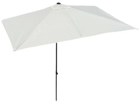 Ombrellone rettangolare regolabile da 250 cm, con 5 costole, parasole da parete per giardino, balcone, piscina e cortili (beige)