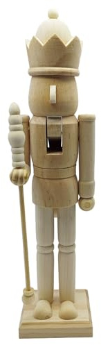 Gcroet Casse-Noisette inachevé, Figurines de Casse-Noisette à Peindre en Bois de 15 Pouces pour garçons Filles Adultes décoration d'ornements Projet d'arts Noël..