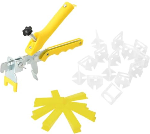 GeenYuu Sistema di livellamento per piastrelle da 3 mm con 500 cunei, 2500 clip e pinza per piastrelle in polipropilene per posa precisa di piastrelle da pavimento e parete in casa, officina, garage e