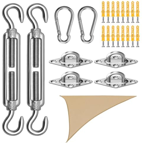 Kit di per vela ombreggiante, di montaggio per candele, set di ferramenti in acciaio per , giardino, piscina, campeggio e attività acquatiche