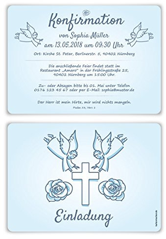 20 x Konfirmation Einladungskarten Konfirmationseinladungen Konfirmationskarten - Engelberührung