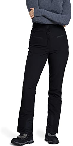 Mountain Warehouse Avalanche Womens High-Waisted Ski Pants - Slim Fit, Stylish Salopettes, Warm Ski Suit, Winter Snow Trousers - Ideal for Snowboarding, Sledges, Skiing Black 10