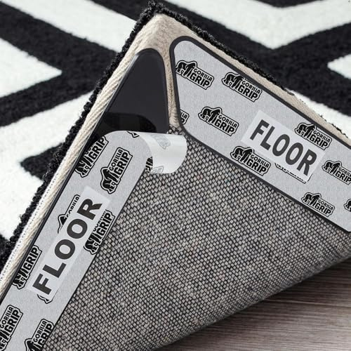 GORILLA GRIP® Rug Gripper Pads, Extra Long Reusable Double-Sided Adhesives Keep Area Rugs Corners Flat, Grips Hardwood, Tile and Laminate Floors, Renter Friendly, Holds Down Carpet in Place, 8 Pcs