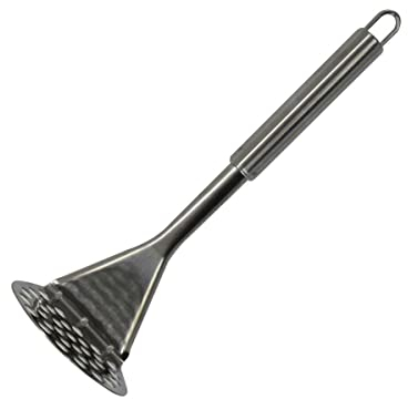 Fackelmann Elemental Prensa Patatas, Pasapurés Machacador de Alimentos, Aguacate, Calabaza y Calabacín, Acero Inoxidable con Mango Tubular, 26x8x8cm, 1ud