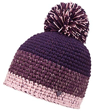 Ziener Herren INTERCONTINENTAL Bommel-mütze/Warm, Gehäkelt, Dark Violet, Usex
