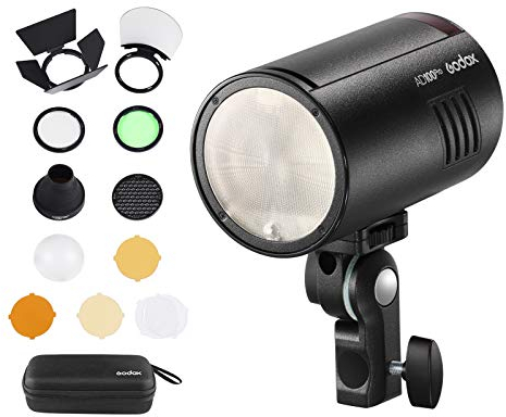 Godox AD100Pro Pocket Studio Portrait Flash Light Photography 5800K 1/8000s Sync TTL/Multi/M Flash with Rechargeable 2600mAh Battery with Godox AK-R1 Pocket Flash Accessory Kit