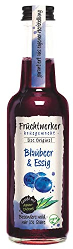 Fruchtwerker | Blaubeer & Essig | Mit Saft aus echten Früchten | gesüßt mit Agavendicksaft | 250ml Glasflasche