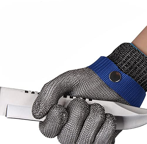 Schnittfeste Handschuhe Schneidfeste Handschuhe, Schneidfestes Edelstahl-Drahthandschuhe, Schneiden Von Kettensägen-Arbeitsschutz-Handschuhen (Size : XL25.5CM)