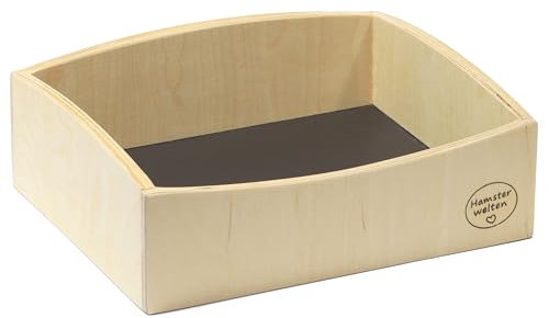 Hamsterwelten Hamster & Mäuse Sandbad -mit abwaschbarem Boden und Easy Entry - das Elegante auch wenn Ihr Liebling älter Wird aus hochwertigem Holz