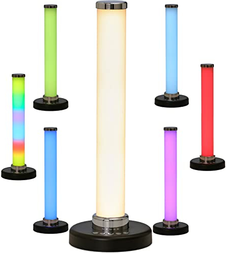 Northpoint LED Tischlampe Tischleuchte Lavalampe mit Farbwechselfunktion RGB & Warmweiß Wiederaufladbar Regenbogen-Effekt mit integriertem Akku (Schwarz)