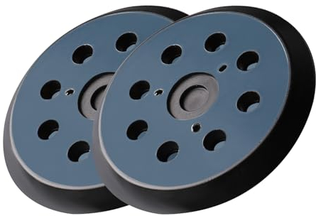 STEBRUAM 2 Pcs 125 mm 8 Agujeros Almohadillas Repuesto de Lijadora Orbital de Gancho y Bucle Almohadilla de Respaldo Compatible con Milwaukee 51-36-7090, 51-36-7100 MAKITA BO5031,M9204,BO5021