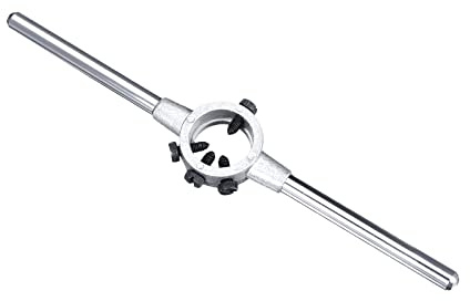 CoCud Troquel Troquel Llave Ajuste M4,5-M6/8mm-20mm (DE) Redondo Troqueles | Cromo Chapado Ajustable Llave Mango Soporte, para Máquina Rosca Reparación