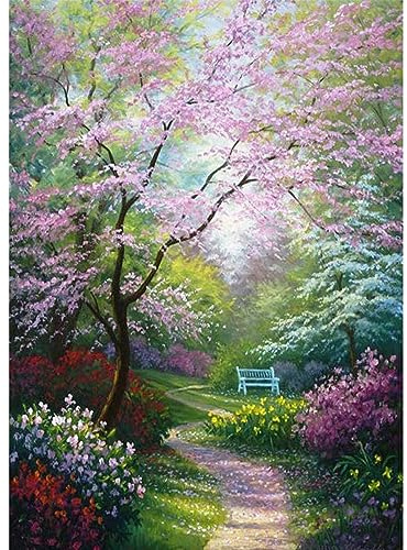 DAERLE 5D Diamond Painting Kits for Adults, Scenery Diamond Art Kits Flowers and Trees Full Drill Diamond Painting Landscape Kit for Kids Beginners, DIY Crystal Picture Art for Home Wall Decor 30x40cm