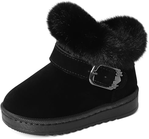 MK MATT KEELY Botas Niña Invierno Botas Nieve Bebé Niño Botas con Suela de Antideslizante Exterior,Negro,EU 23/23.5(CN22)