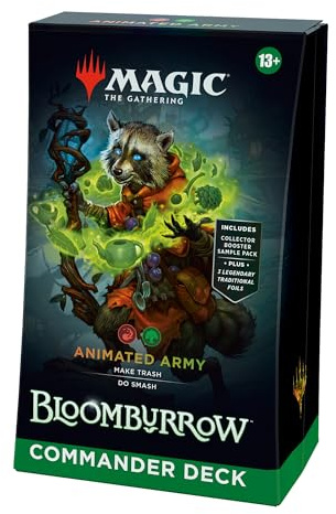 Magic: The Gathering Bloomburrow Commander Deck - Animated Army (100-Card Deck, 2-Card Collector Booster Sample Pack + Accessories)