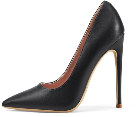 Zhabtuc Escarpins à talon haut à bout pointu pour femme 12 cm