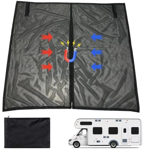 Couverture de Porte D'Aile Grande Taille Grande Taille,Moustiquaire pour Porte Arrière De Camionnette, Heckklappe Moskitonetz,pour Camping-Car,Caravane,Van et Camping(180 * 150cm)