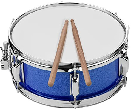 SHUAIGUO Rullante da 12 pollici con bacchette Tracolla Chiave Strumento a percussione per studenti Principianti Rullante da marcia Set rullante portatile