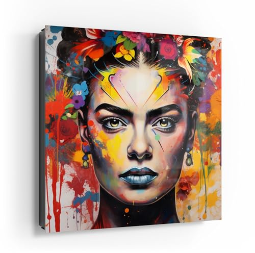 DEQORI Schlüsselkasten schwarz | 30x30 cm | Motiv Lebendige Aura | Glas & Metall Schlüssel-Box | Schlüsselschrank mit 50 Haken + 2 Magnete | Moderne Box magnetisch & beschreibbar