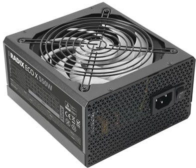 Tacens Radix ECO X 550, Alimentation PC ATX 550W, Garantie 6 Ans, 87% d’Efficacité, Technologies SMD et DC-DC, Ventilateur FDB 140mm Ultra-Silencieux AI-RPM, Câbles Plats Extra-Longs, Noir