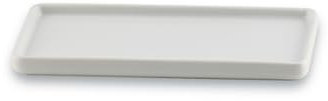 YoHyien Vassoio Bagno Portaoggetti in Ceramica, Organizer per Vassoio Bianco Rettangolare, Decorativo Svuotatasche Moderno per Profumi, Sapone, Candele, Cucina (S)