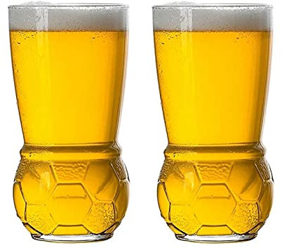 bicchieri da birra， Bicchiere da pinta personalizzato, Bicchiere da birra Bicchieri da birra Boccale da birra a forma di calcio Boccali da birra alla spina Boccale da bere for succo di grano Boccale d