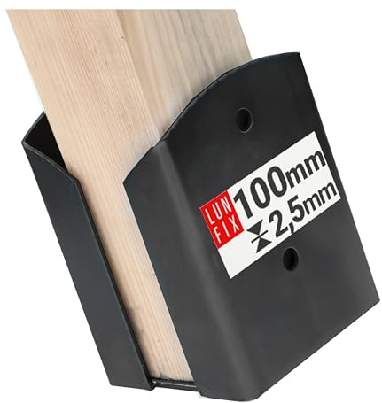 Support de poteau 101 x 150 mm - Douille à visser pour poteaux en bois, douille de sol, chaussure de poteau, chaussures de poutre, noir, revêtu par pulvérisation - Fixation stable pour poteaux de