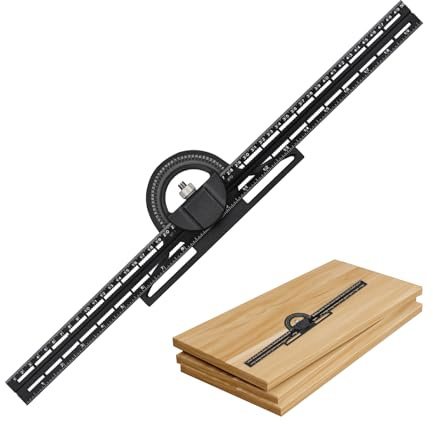 Righello di misurazione regolabile, quadrato combinato, goniometro in alluminio, righello a 90° per falegnami, falegnami, costruzioni, fai da te, marcature, strumento di precisione