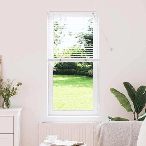 vidaXL Tenda per Finestra con Tende Altro Bianco 80 x 130 cm Alluminio