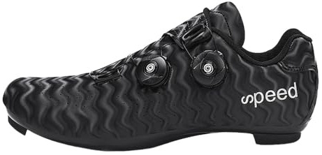 Hixingo Chaussures de Cyclisme Homme, Femme Chaussures D'équitation sur Route et Montagne VTT, Respirantes MTB Caoutchouc Semelle Chaussure de Vélo sans Verrouillage 37-47 EU (Noir,41)