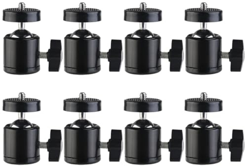 Angoily Kugelkopfstativ und 360-grad Drehung mit 1/4 Schraube aus Metall 8 Stück für Fotografie und Live Streaming Zubehör