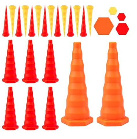 22-delat set koniska hydrauliska tätningar av gummi, oljebeständiga för rör, förhindrar läckage i hydrauliska ledningar, orange/gul/röd